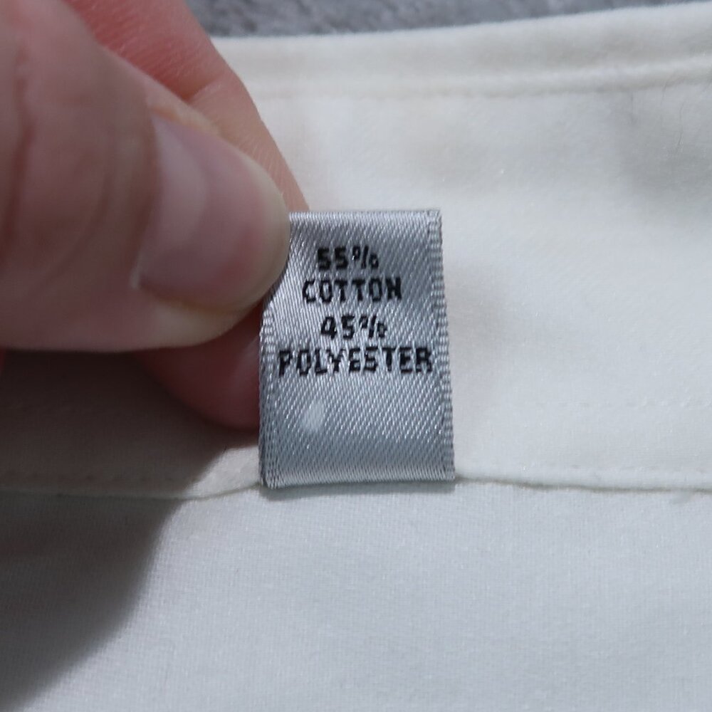 Geoffrey Beene Button Down Mens White Regular Fit Shirt Cotton Blend Neck 16 - Picture 7 of 11